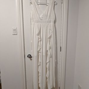 Boohoo Chiffon ruffle detail maxi dress